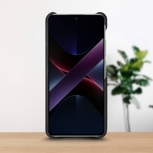 Шкіряна накладка Stenk WoodBacker для Xiaomi Poco X7 Pro Чорний