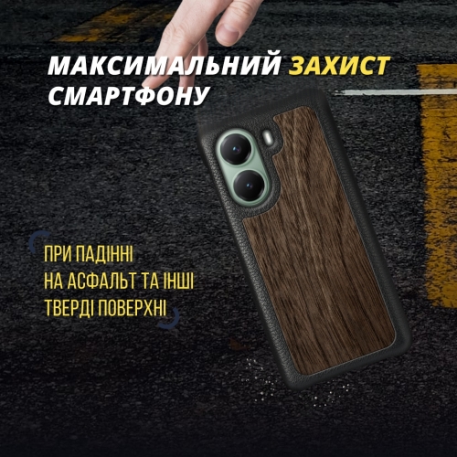 бампер на Xiaomi Poco X7 Pro Черный Stenk WoodBacker фото 4