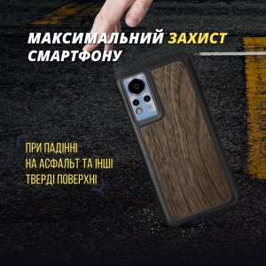 Шкіряна накладка Stenk WoodBacker для Infinix Note 11 Чорна