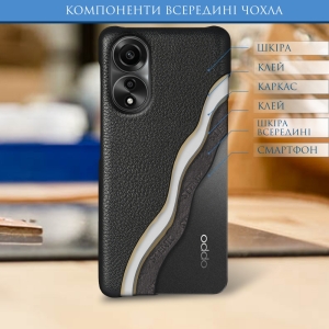Шкіряна накладка Stenk Cover для OPPO A78 4G Чорна