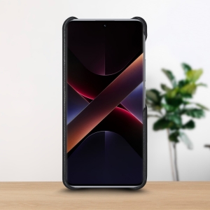 Шкіряна накладка Stenk WoodBacker для Xiaomi Poco X7 Чорний