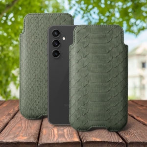 Футляр Stenk Sportage Python Samsung Galaxy S23 FE Оливковий