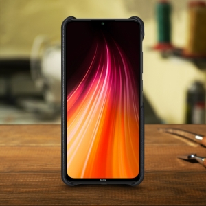 Шкіряна накладка Stenk WoodBacker для Xiaomi Redmi Note 8 (2021) Чорна