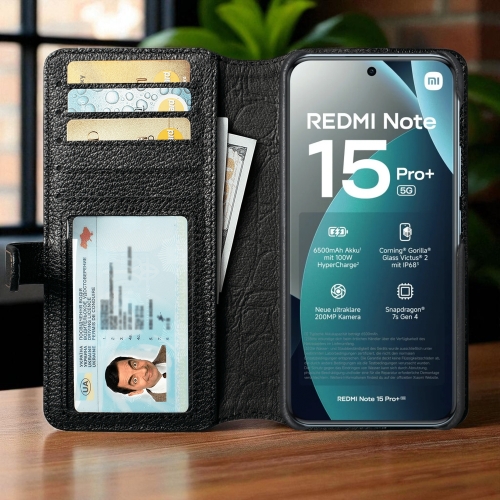 чохол-гаманець на Xiaomi Redmi Note 15 Pro Plus Чорний Stenk Premium Wallet фото 2