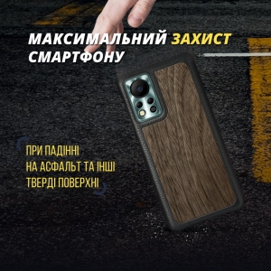 Шкіряна накладка Stenk WoodBacker для Infinix Hot 11s NFC Чорна