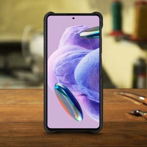 Кожаная накладка Stenk Cover для Xiaomi Redmi Note 12 Pro Plus 5G Чёрная