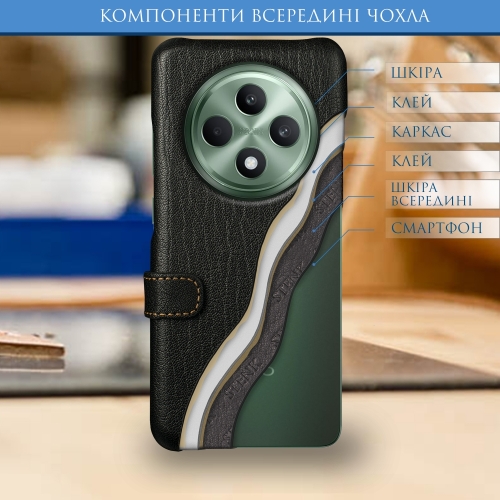 чехол-книжка на OPPO Reno12 FS Черный Stenk Premium фото 5