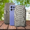 Футляр Stenk Sportage Python для Motorola Edge 50 Pro Натуральный