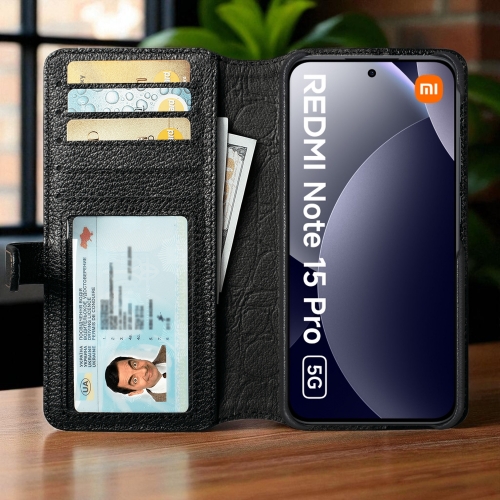 чохол-гаманець на Xiaomi Redmi Note 15 Pro 5G Чорний Stenk Premium Wallet фото 2