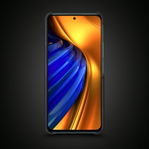 Шкіряна накладка Stenk WoodBacker для Xiaomi Poco F4 Чорна