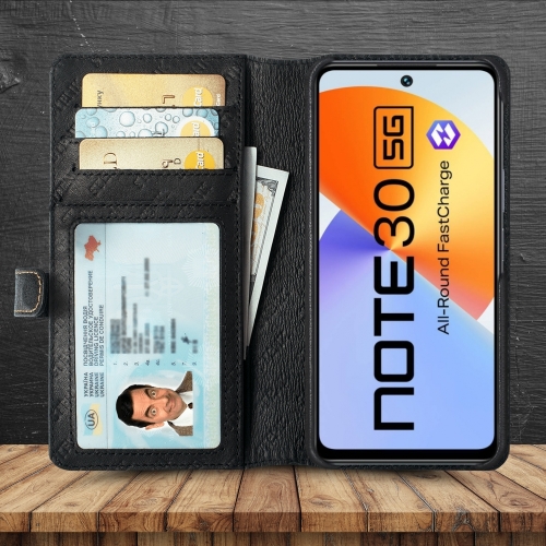 чехол-кошелек на Infinix Note 30 5G Черный Stenk Premium Wallet фото 2