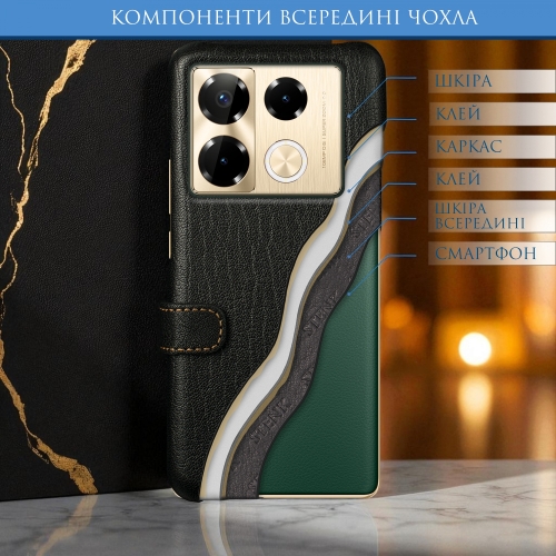 чехол-книжка на Infinix Note 40 Pro Plus Черный Stenk Premium фото 5