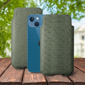 Футляр Stenk Sportage Python для Apple iPhone 13 Оливковий