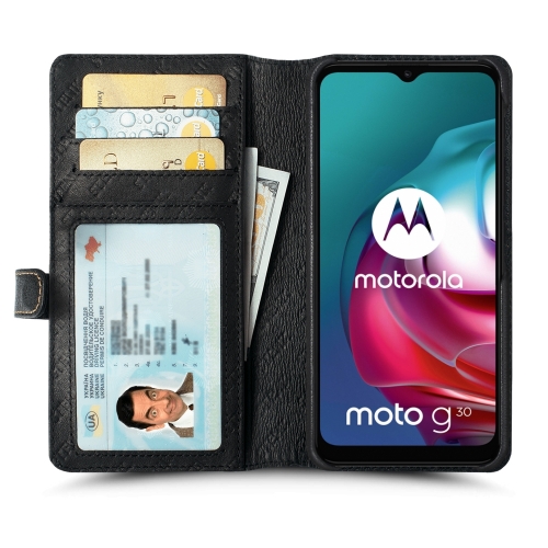 чехол-кошелек на Motorola Moto G30 Черный Stenk Premium Wallet фото 2