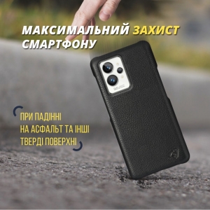 Шкіряна накладка Stenk Cover для Realme GT2 Pro Чорна