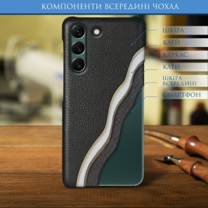 Кожаная накладка Stenk Cover для Samsung Galaxy S22 Plus 5G Чёрный