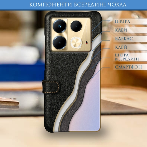 чехол-книжка на Infinix Note 40 Черный Stenk Premium фото 5