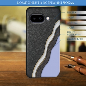Кожаная накладка Stenk Cover для Google Pixel 9a Чёрный