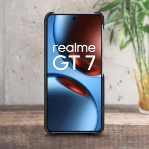 Шкіряна накладка Stenk Cover для Realme GT 7 Чорна