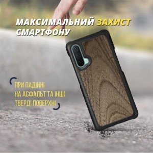 Шкіряна накладка Stenk WoodBacker для OnePlus Nord CE 5G Чорна