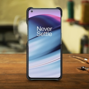 Шкіряна накладка Stenk WoodBacker для OnePlus Nord CE 5G Чорна