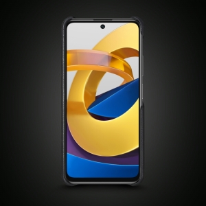 Кожаная накладка Stenk WoodBacker для Xiaomi Poco M4 Pro 5G Чёрная