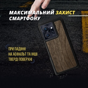 Шкіряна накладка Stenk WoodBacker для Infinix Zero Ultra Чорна