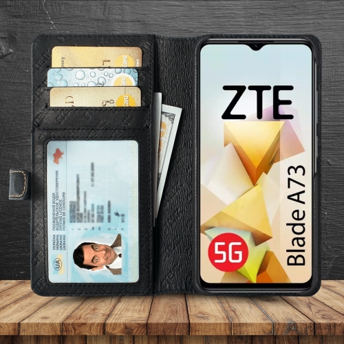 чехол-кошелек на ZTE Blade A73 5G Черный Stenk Premium Wallet фото 2