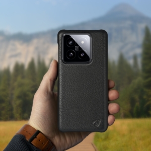 Шкіряна накладка Stenk Cover для Xiaomi 14 Чорна