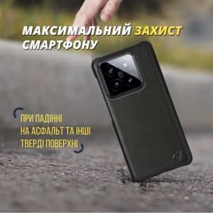 Шкіряна накладка Stenk Cover для Xiaomi 14 Чорна