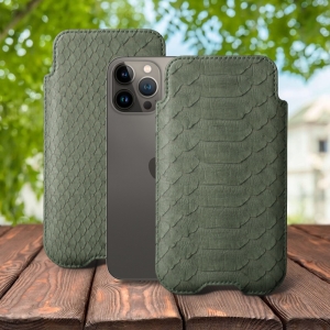 Футляр Stenk Sportage Python для Apple iPhone 13 Pro Max Оливковий