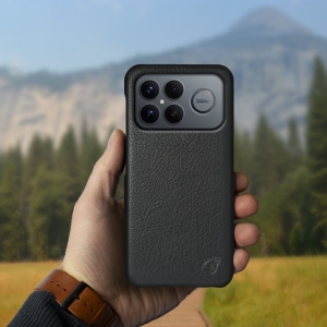 Шкіряна накладка Stenk Cover для Xiaomi Poco F8 Ultra Чорна