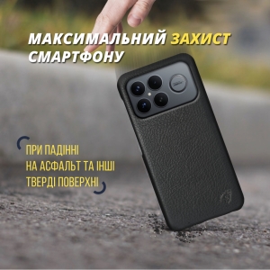 Шкіряна накладка Stenk Cover для Xiaomi Poco F8 Ultra Чорна