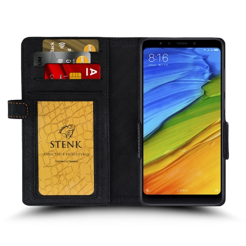 чохол-книжка на Xiaomi Redmi 5 Plus Чорний Stenk Wallet фото 2