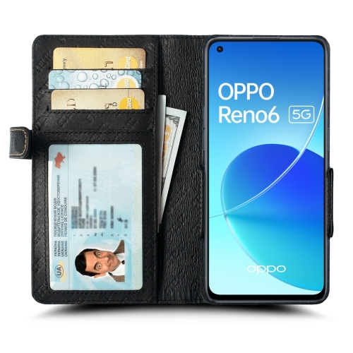 чехол-книжка на OPPO Reno6 5G Черный Stenk Wallet фото 2