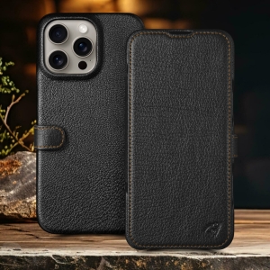 Чехол книжка Stenk Premium для Apple iPhone 15 Pro Чёрный