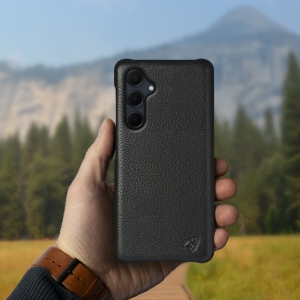 Шкіряна накладка Stenk Cover для Samsung Galaxy A35 Чорна