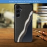 Кожаная накладка Stenk Cover для Samsung Galaxy A35 Чёрная
