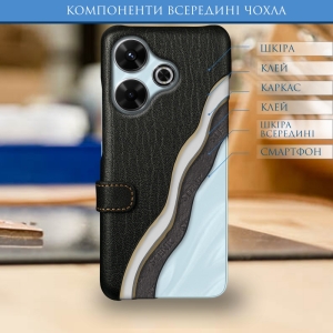Чехол книжка Stenk Premium для Xiaomi Redmi 13 Чёрный