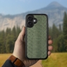 Кожаная накладка Stenk ExBacker Python Scales для Apple iPhone 16 Plus Оливковый