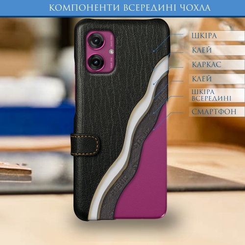 чохол-книжка на Motorola Moto G55 Чорний Stenk Premium фото 5