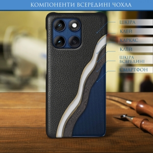 Кожаная накладка Stenk Cover для Motorola Edge 60 Чёрный