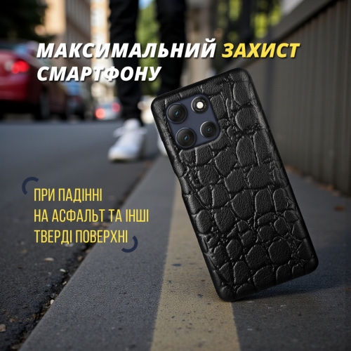 бампер на Motorola Moto G86 Чорний Stenk Reptile фото 4