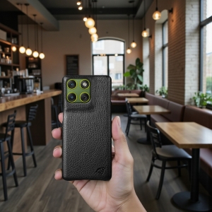 Шкіряна накладка Stenk Cover для Motorola Edge 70 Чорна