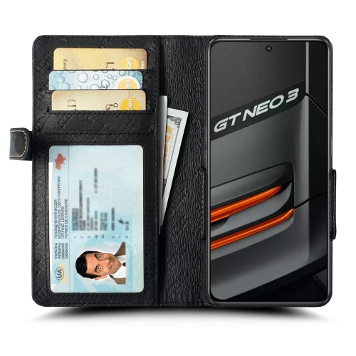 чохол-книжка на Realme GT Neo3 Чорний Stenk Wallet фото 2