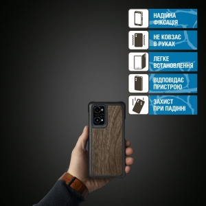 Шкіряна накладка Stenk WoodBacker для Realme GT Neo 3T Чорна