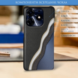 Шкіряна накладка Stenk Cover для TECNO Spark 10 Pro Чорна