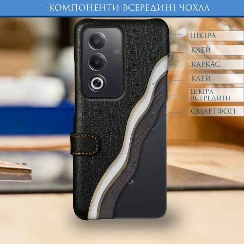 чохол-книжка на OPPO A80 Чорний Stenk Premium фото 5