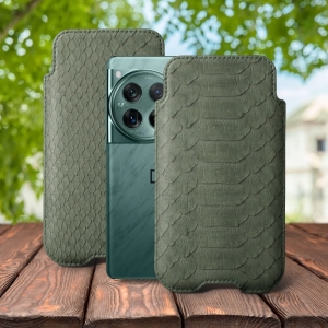 Футляр Stenk Sportage Python для OnePlus 12 Оливковий