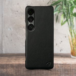 Кожаная накладка Stenk Cover для Sony Xperia 1 VII Чёрный